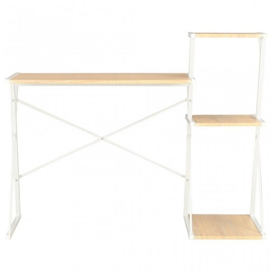 VidaXL Scrivania con Ripiano 116x50x93 cm Rovere/Bianco