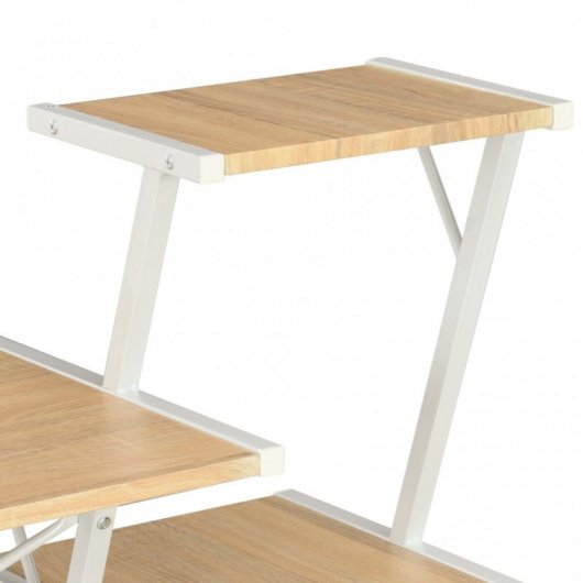 VidaXL Scrivania con Ripiano 116x50x93 cm Rovere/Bianco