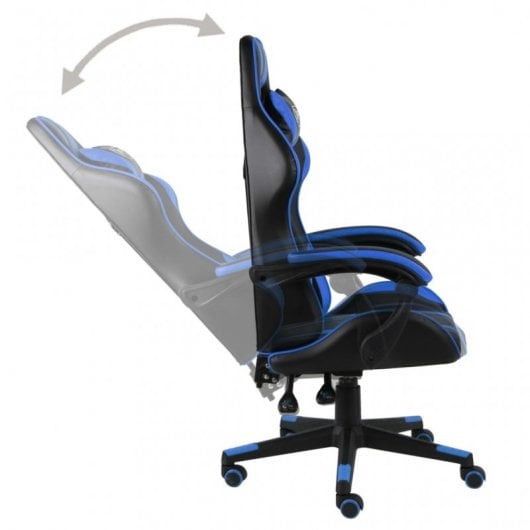 VidaXL Chaise de jeu en cuir synthétique noir/bleu