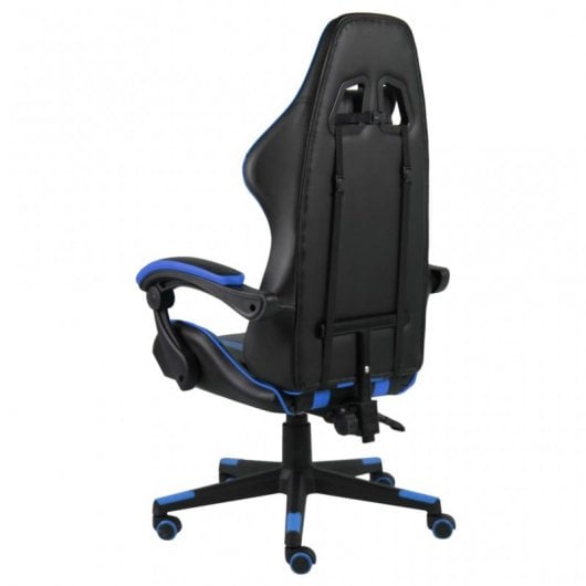 VidaXL Chaise de jeu en cuir synthétique noir/bleu
