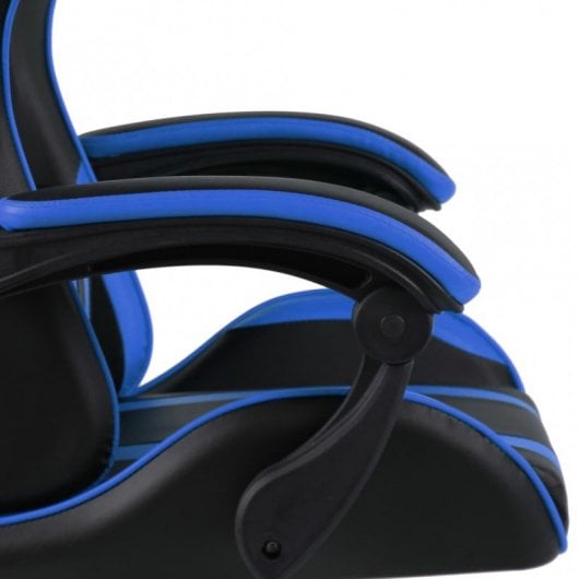 VidaXL Chaise de jeu en cuir synthétique noir/bleu