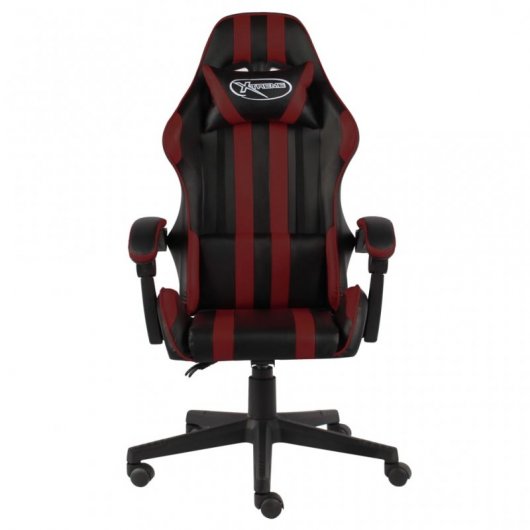 VidaXL Chaise de jeu en cuir synthétique noir/rouge rouge