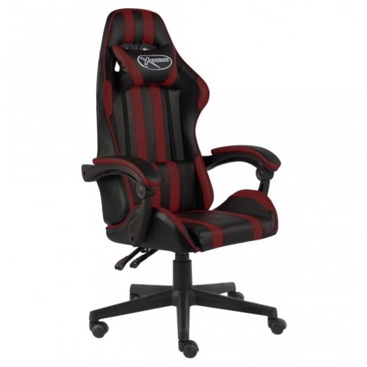 VidaXL Chaise de jeu en cuir synthétique noir/rouge rouge
