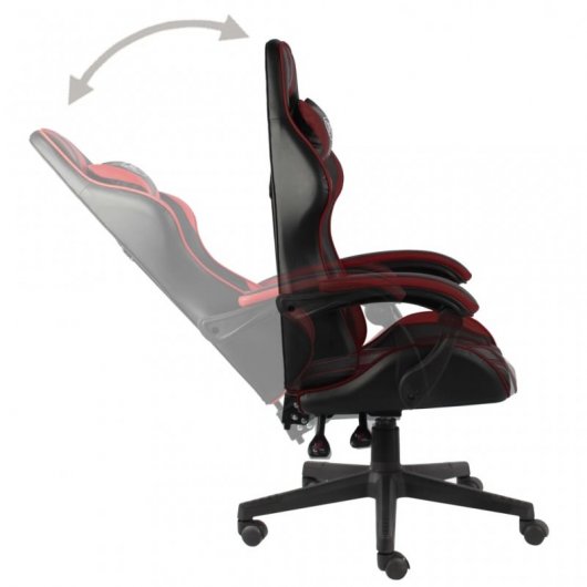 VidaXL Chaise de jeu en cuir synthétique noir/rouge rouge