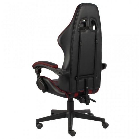 VidaXL Chaise de jeu en cuir synthétique noir/rouge rouge