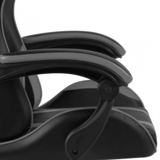 VidaXL Silla Gaming con Reposapiés Cuero Sintético Negro/Gris
