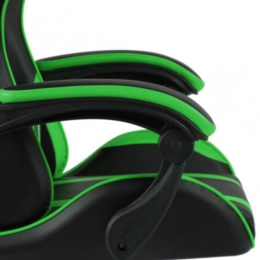 VidaXL Silla Gaming con Reposapiés Cuero Sintético Negro/Verde