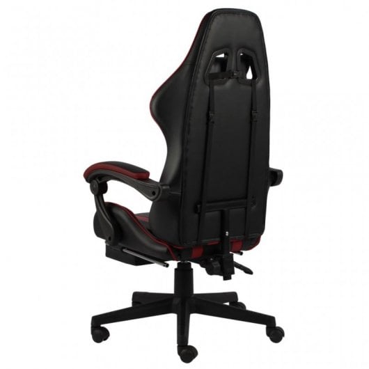 vidaXL Sedia da Gaming con Poggiapiedi in Pelle Sintetica Nero/Rosso Rosso