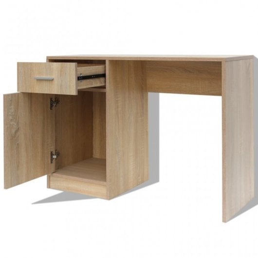 Bureau VidaXL avec tiroir et armoire chêne 100x40x73cm