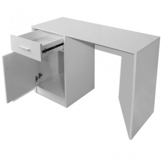 VidaXL Secretária com Gaveta e Armário Branca 100x40x73cm