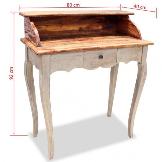 VidaXL Escritorio de Madera Maciza Reciclada 80x40x92cm