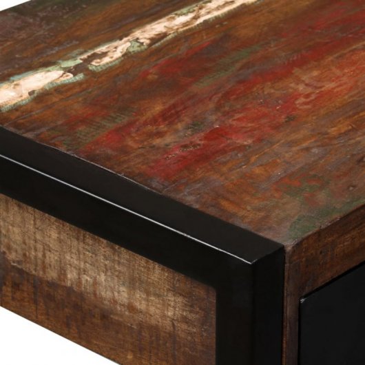Bureau VidaXL avec 2 tiroirs en bois massif recyclé