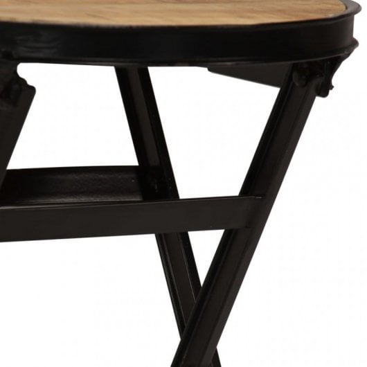 VidaXL Bureau et tabouret pliants en bois de manguier massif 115x50x76cm