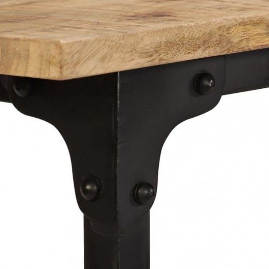 VidaXL Bureau et tabouret pliants en bois de manguier massif 115x50x76cm