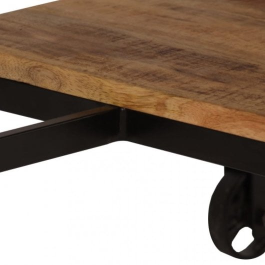 VidaXL Bureau et tabouret pliants en bois de manguier massif 115x50x76cm