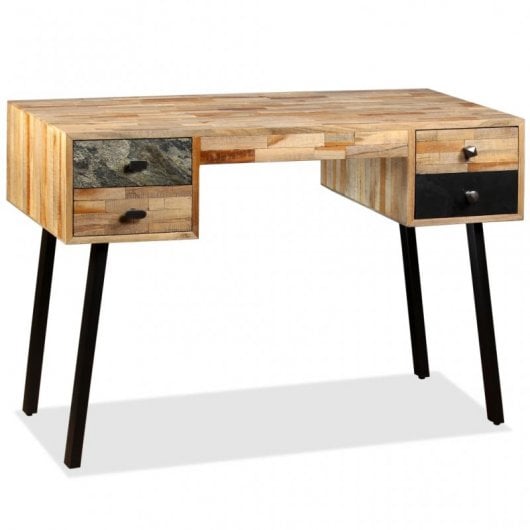 VidaXL Escritorio de Teca Maciza Reciclada 110x50x76cm