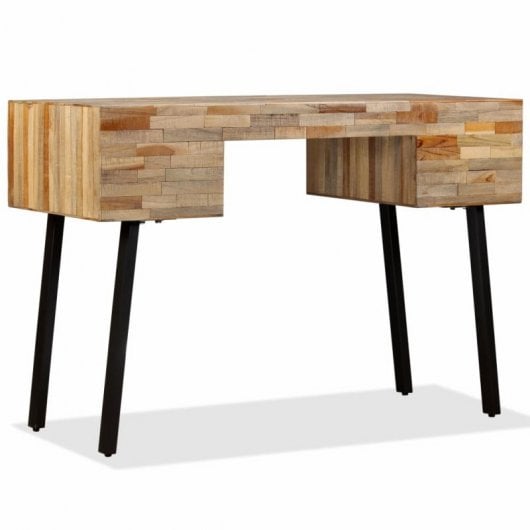VidaXL Escritorio de Teca Maciza Reciclada 110x50x76cm