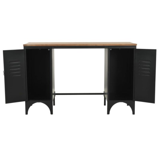VidaXL Escritorio con Doble Pedestal Madera Abeto y Acero 120x50x76cm
