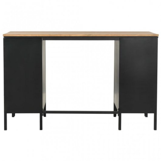 VidaXL Escritorio con Doble Pedestal Madera Abeto y Acero 120x50x76cm
