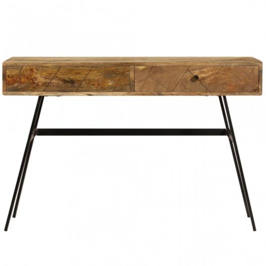 VidaXL Table de bureau avec tiroirs en bois de manguier massif 110x50x76cm