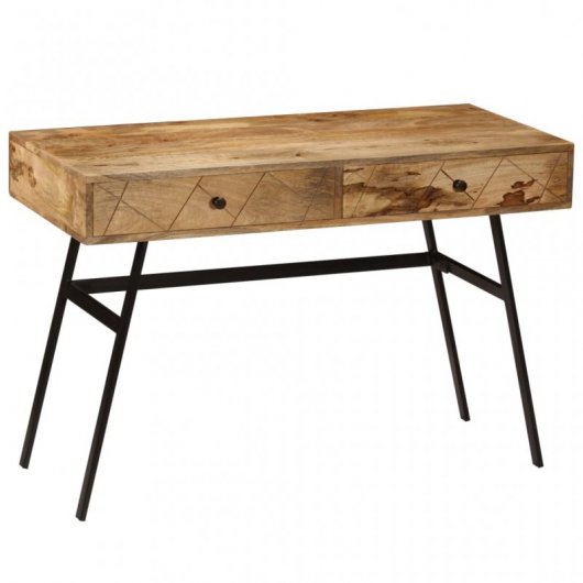 VidaXL Table de bureau avec tiroirs en bois de manguier massif 110x50x76cm
