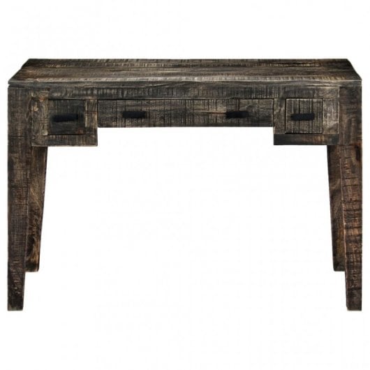 VidaXL Secretária de Madeira Mangueira Maciça Preta 110x50x75cm
