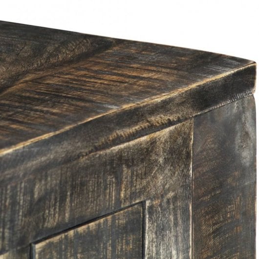 VidaXL Secretária de Madeira Mangueira Maciça Preta 110x50x75cm