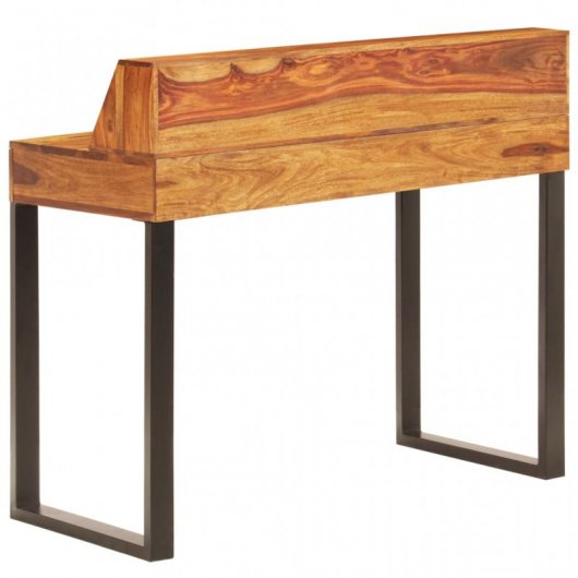 VidaXL Bureau en bois de Sesham massif et acier 110x50x94cm