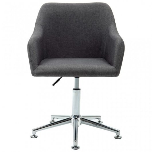VidaXL Silla de Oficina Giratoria Tela Gris Oscuro