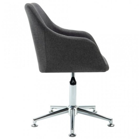 VidaXL Silla de Oficina Giratoria Tela Gris Oscuro