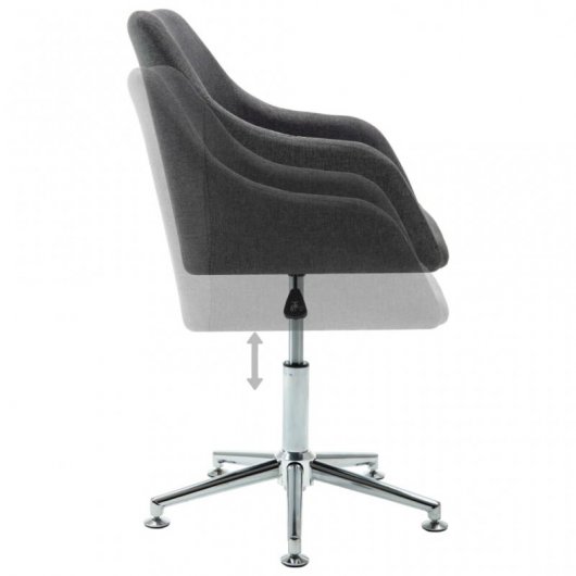 VidaXL Silla de Oficina Giratoria Tela Gris Oscuro