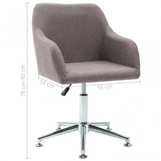 VidaXL Silla de Oficina Giratoria Tela Gris Topo
