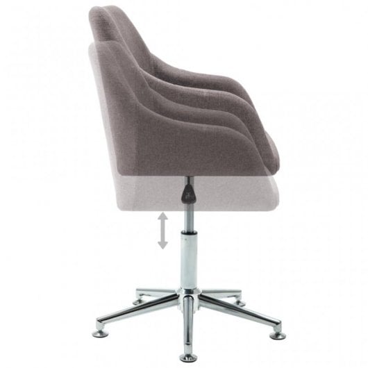VidaXL Silla de Oficina Giratoria Tela Gris Topo
