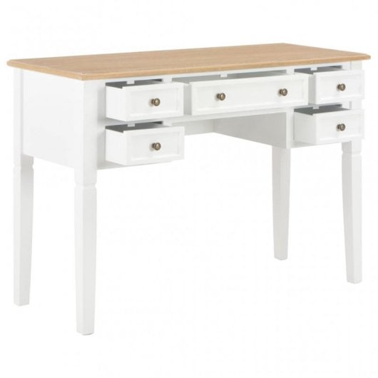 VidaXL Escritorio 109.5x45x77.5cm de Madera Blanca