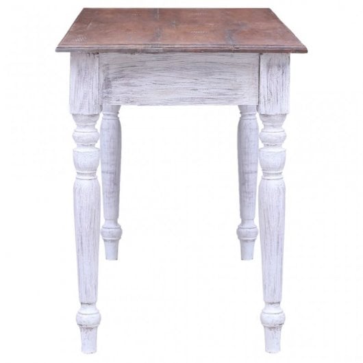 VidaXL Secretária com Gavetas de Madeira Reciclada 117x57x75cm Branca