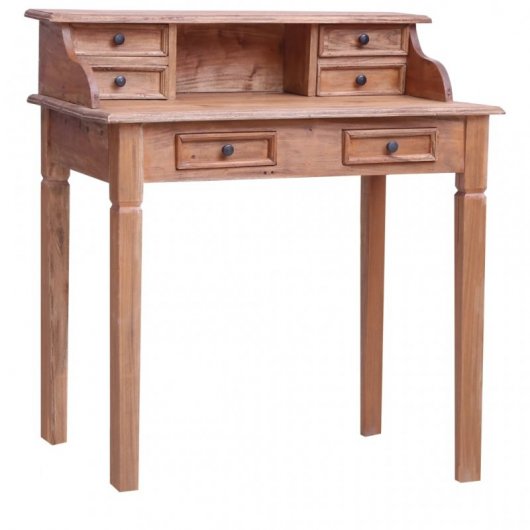 VidaXL Secretária com Gavetas de Madeira Maciça Reciclada 90x50x101cm
