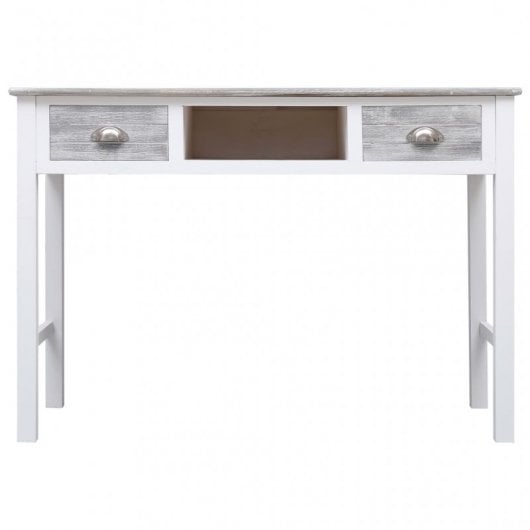 Scrivania in legno VidaXL 110x45x76 cm Grigia