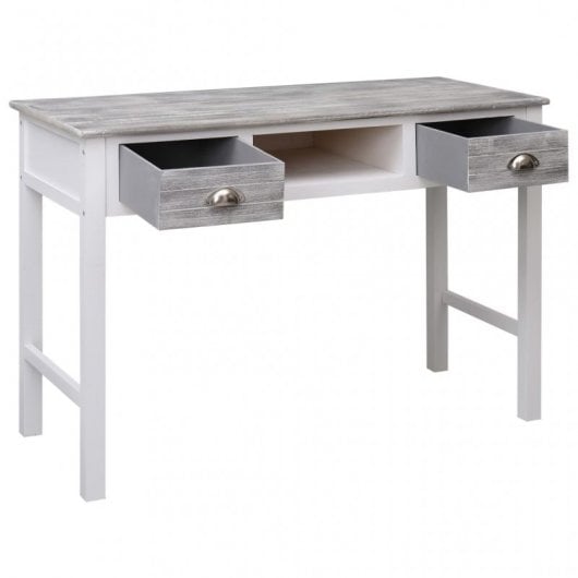 Scrivania in legno VidaXL 110x45x76 cm Grigia