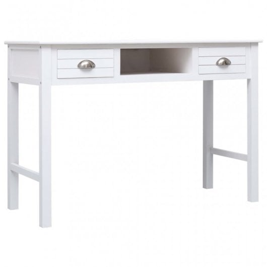 VidaXL Secretária 110x45x76cm Madeira Branca