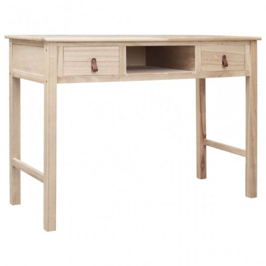 VidaXL Secretária de Madeira 110x45x76cm Natural