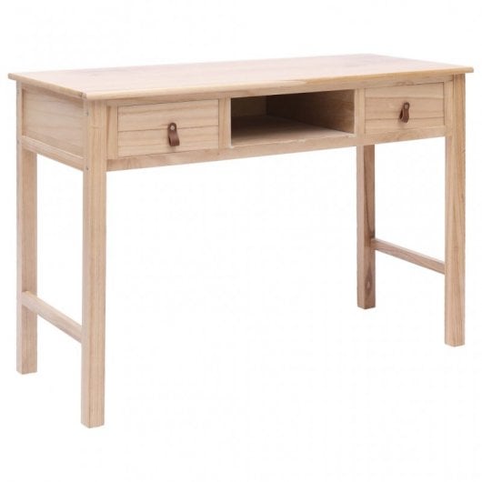 VidaXL Secretária de Madeira 110x45x76cm Natural
