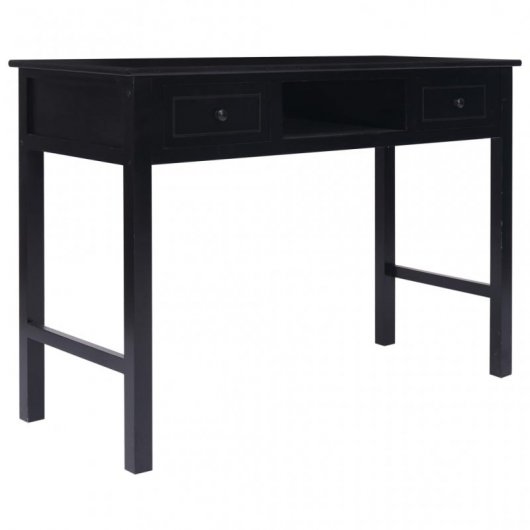 Scrivania in legno VidaXL 110x45x76 cm Nera