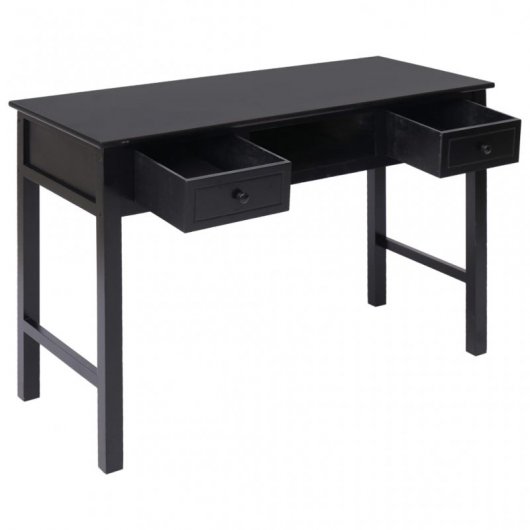 Scrivania in legno VidaXL 110x45x76 cm Nera