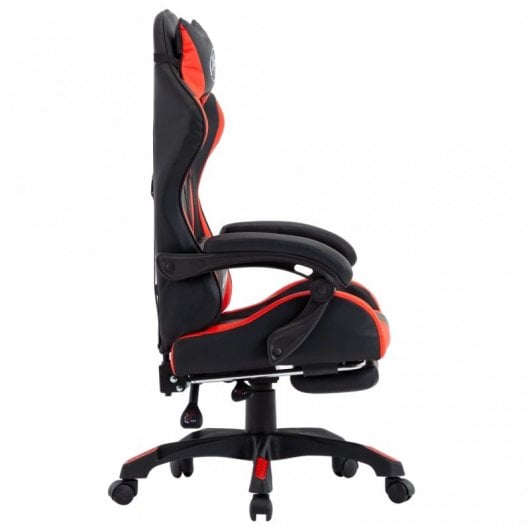 Sedia da gaming VidaXL con poggiapiedi in pelle sintetica rossa/nera