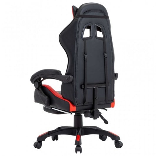 Sedia da gaming VidaXL con poggiapiedi in pelle sintetica rossa/nera