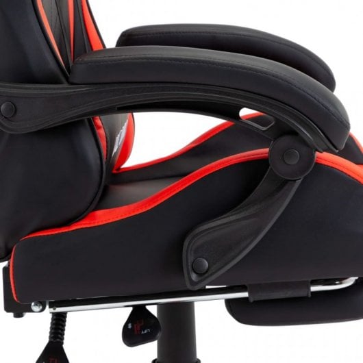 Sedia da gaming VidaXL con poggiapiedi in pelle sintetica rossa/nera