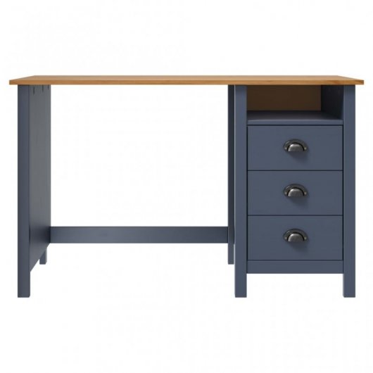 VidaXL Escritorio Hill Range 3 Cajones Madera Pino 120x50x74cm Gris