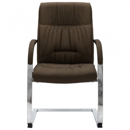 VidaXL Silla de Oficina Voladiza de Tela Marrón