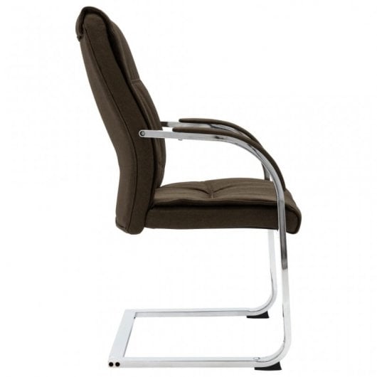 VidaXL Silla de Oficina Voladiza de Tela Marrón