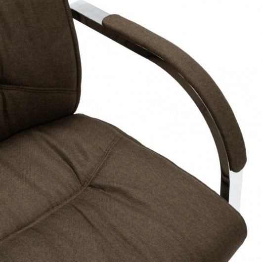VidaXL Silla de Oficina Voladiza de Tela Marrón